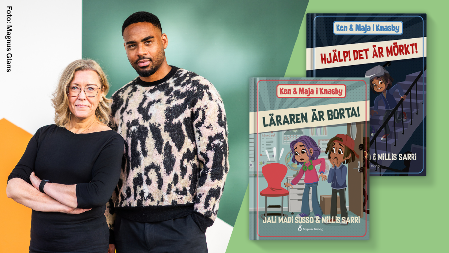 Millis Sarri och Jali Madi Susso tillsammans med sin nya bokserie